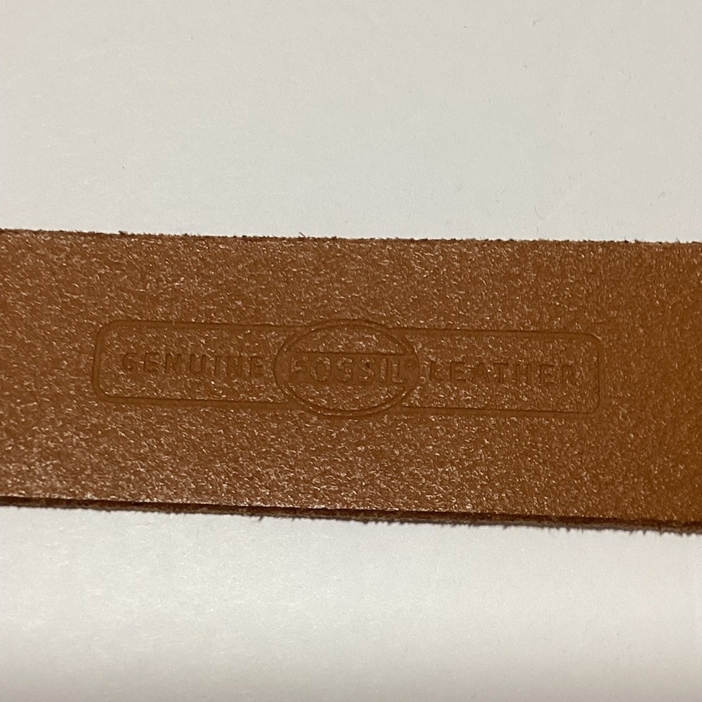 VTG Fossil Belt Genuine Leather Brass Buckle - Picture 4 of 5